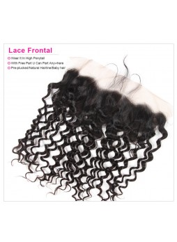 130% Density Free Part Human Hair Natural Hairline  water wave  Hair 13x4 Ear to Ear Lace Frontal 